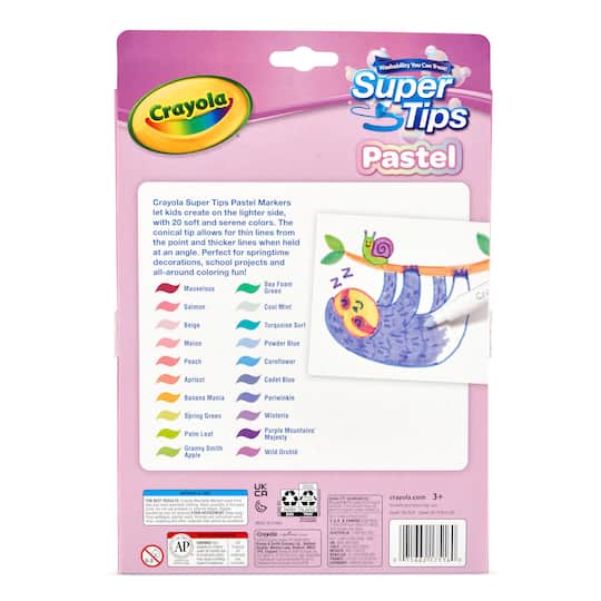 Pastel Colours Crayola Pastel Supertips Crayola® 20 Color Super